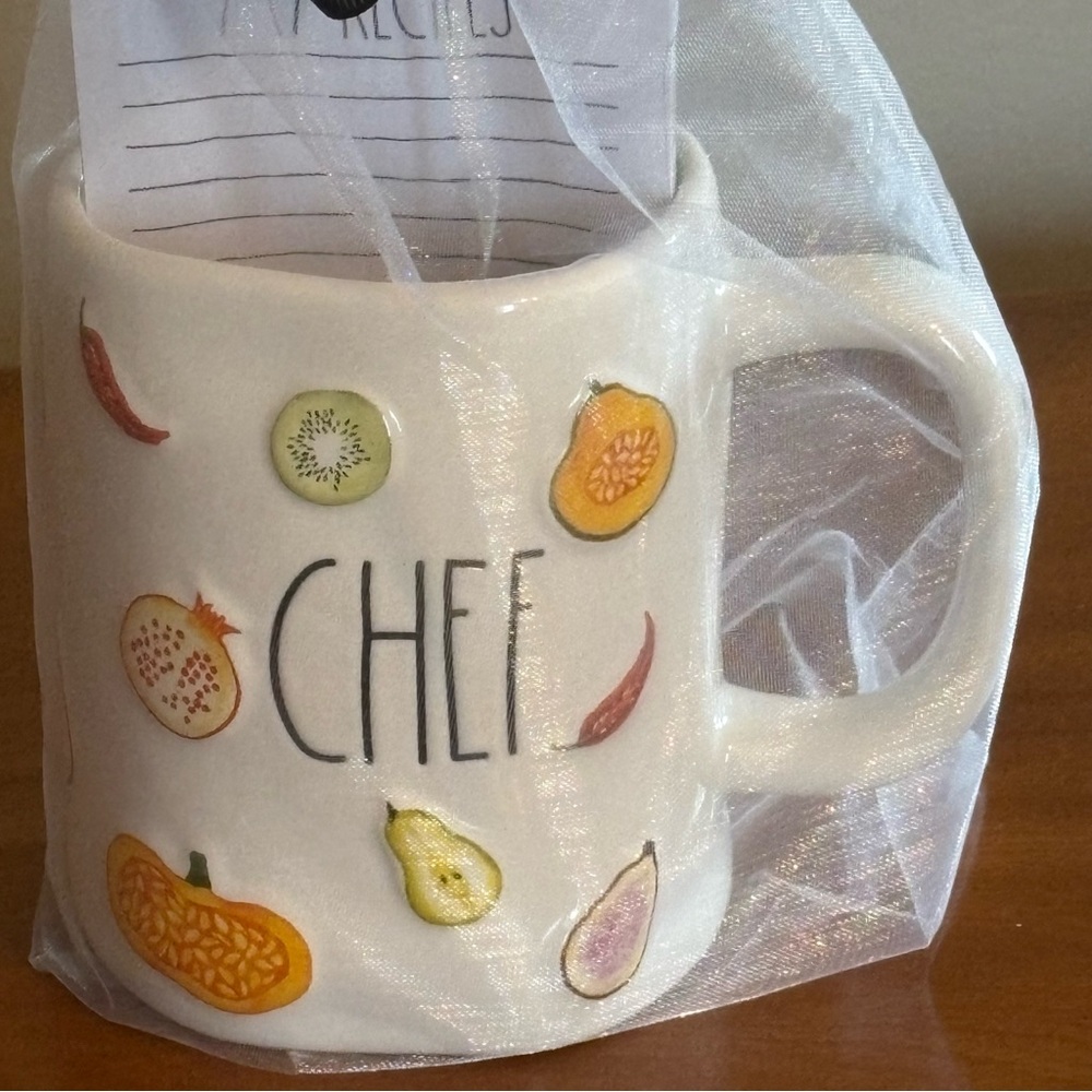 Rae Dunn CHEF Mug w/ Recipe Notepad & 3 Rae Dunn Pencils ~ New w/ Tags - Picture 2 of 6